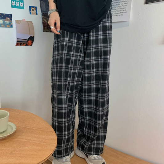 Unity High-Waisted Wide Leg Plaid Lounge Pants Castello Clothing Line