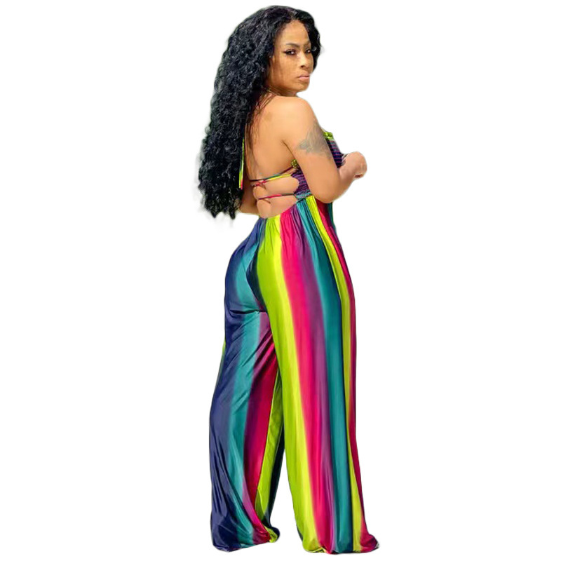 Mya Sleeveless Smocked Open-Back Wide-Leg Jumpsuit women jumpsuits Castello Clothing Line