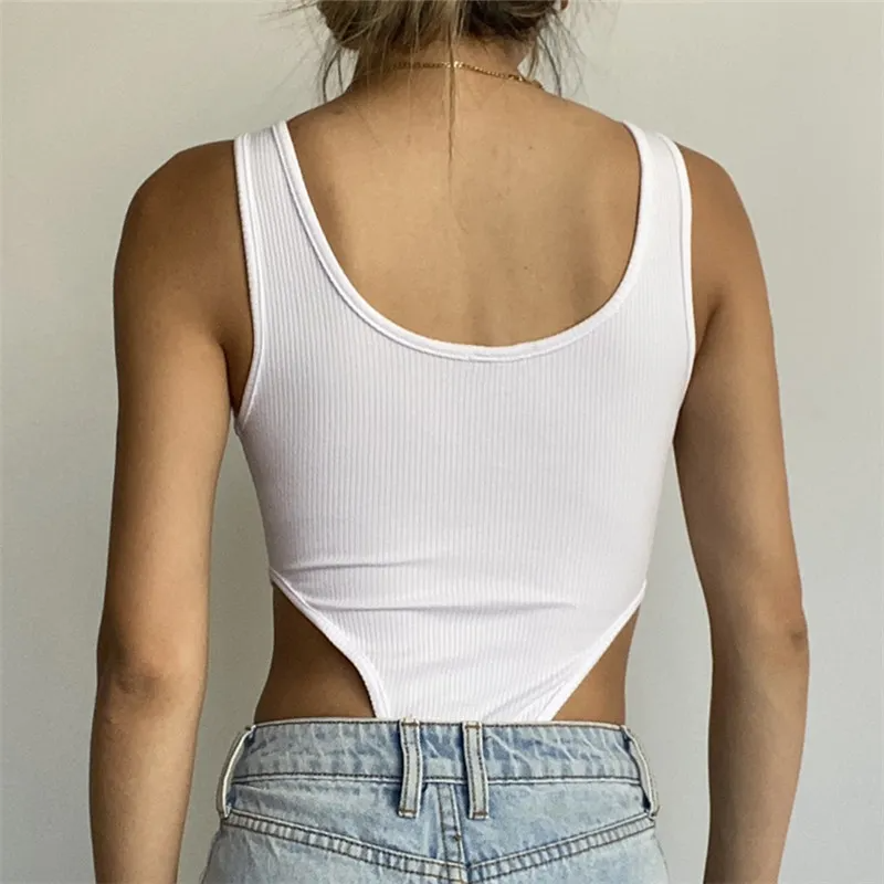 Bold Bliss High-Cut Scoop-Neck Bodysuit  Castello Clothing Line   