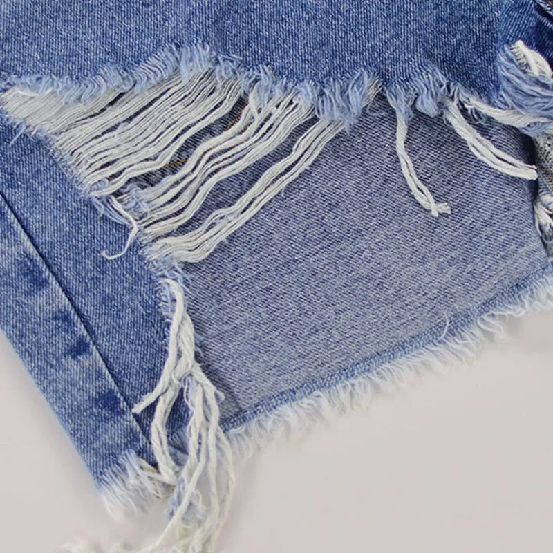 RogueWave High-Rise Ripped Cutoff Jean Shorts  Castello Clothing Line   