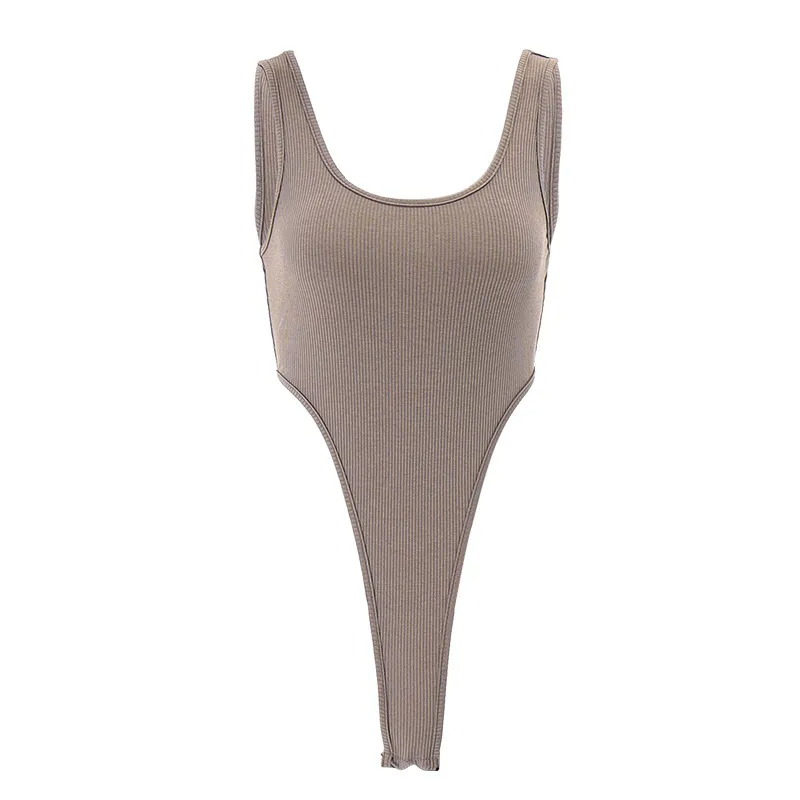 Bold Bliss High-Cut Scoop-Neck Bodysuit  Castello Clothing Line   