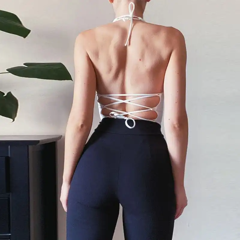 Flirt Factor Lace-Up Halter Top  Castello Clothing Line   