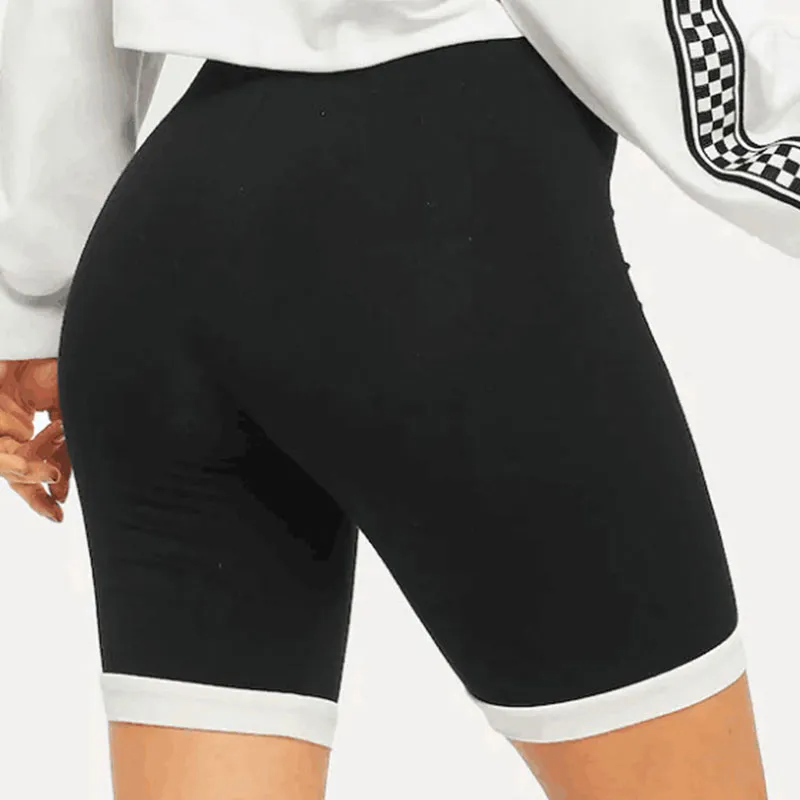 Vivi High-Rise Contrast Hem Biker Shorts Castello Clothing Line