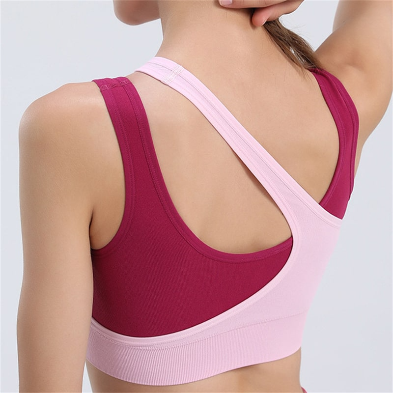 Aster Ribbed Asymmetrical One-Shoulder Sports Bra sports top & bras Castello Clothing Line