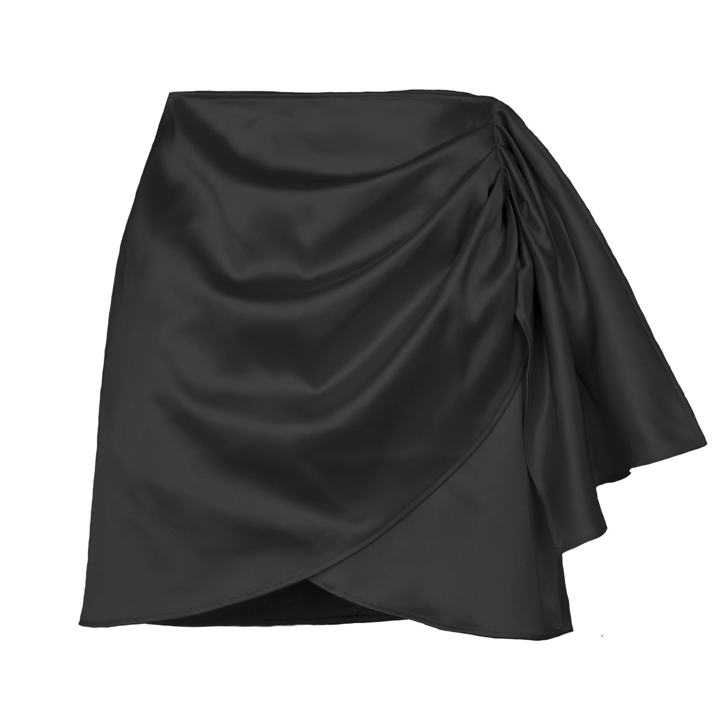 Satin Pleated Mini Skirt with Side Sash  Castello Clothing Line   