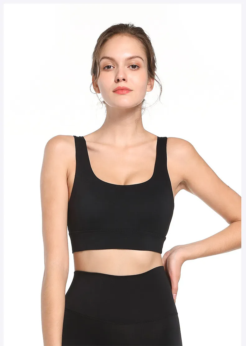 Casey Scoop Neck Wide Strap Longline Sports Bra sports top & bras Castello Clothing Line