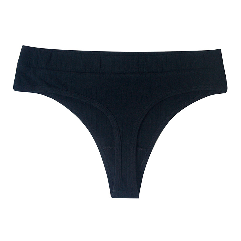 Ribbed Cotton Thong Panty  Castello Clothing Line   