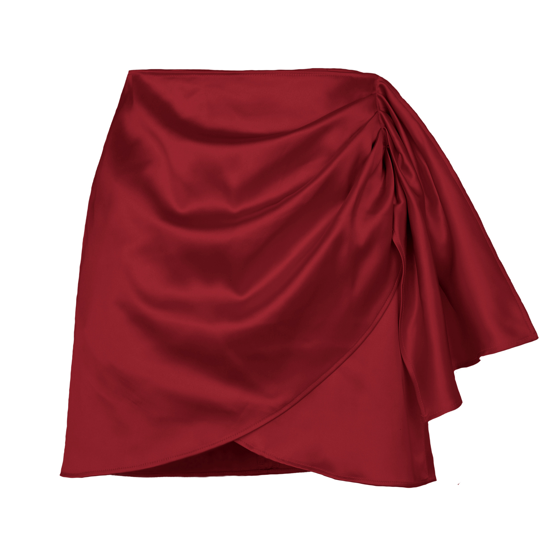 Satin Pleated Mini Skirt with Side Sash  Castello Clothing Line   
