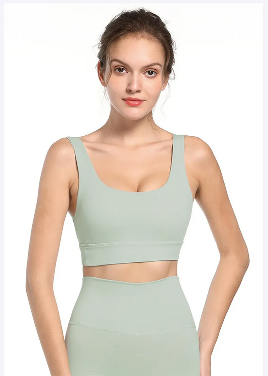 Casey Scoop Neck Wide Strap Longline Sports Bra sports top & bras Castello Clothing Line