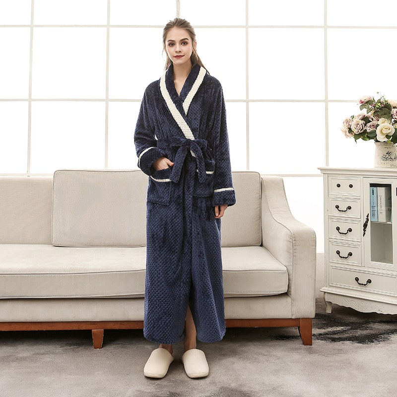 Blush Plush Long Fleece Shawl Collar Robe  Castello Clothing Line   
