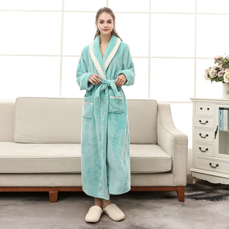 Blush Plush Long Fleece Shawl Collar Robe  Castello Clothing Line   