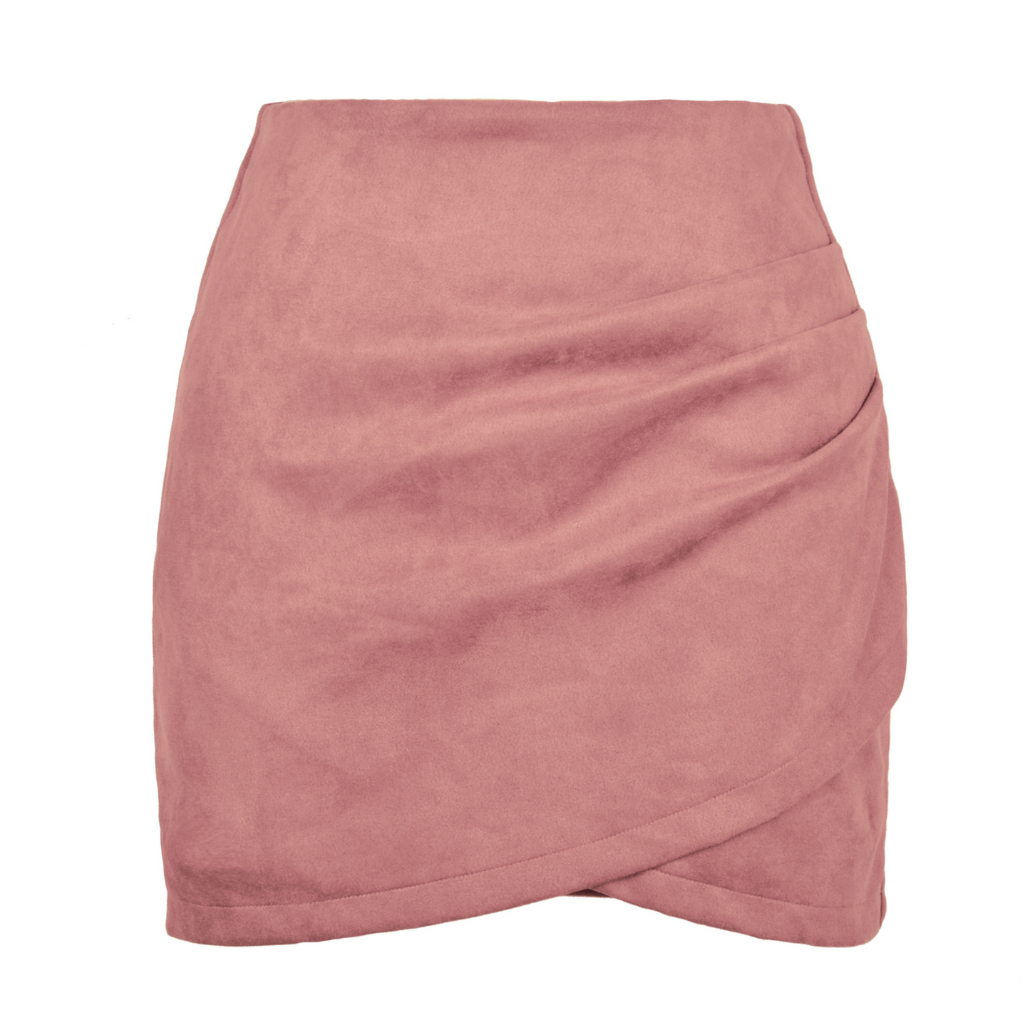 Suede Asymmetrical Skirt with Back Zip Up  Castello Clothing Line   