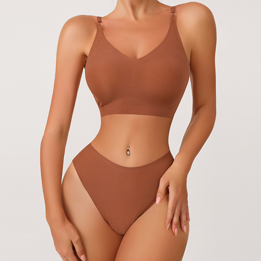 No Show Matching Bra and Panty Set  Castello Clothing Line   