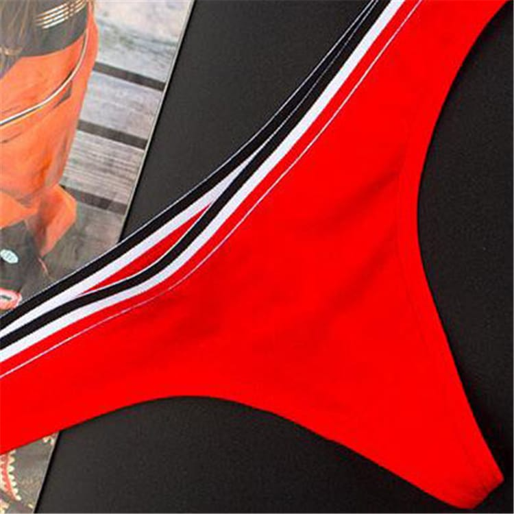 Stripe High Cut Thong  Castello Clothing Line   