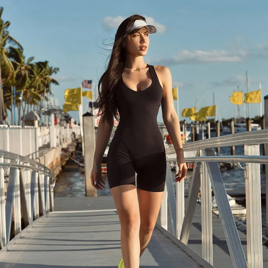 Sleeveless Short Bodysuit  Castello Clothing Line   