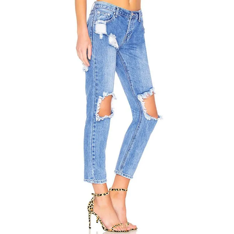 Ripped Boyfriend Jeans  Castello Clothing Line   