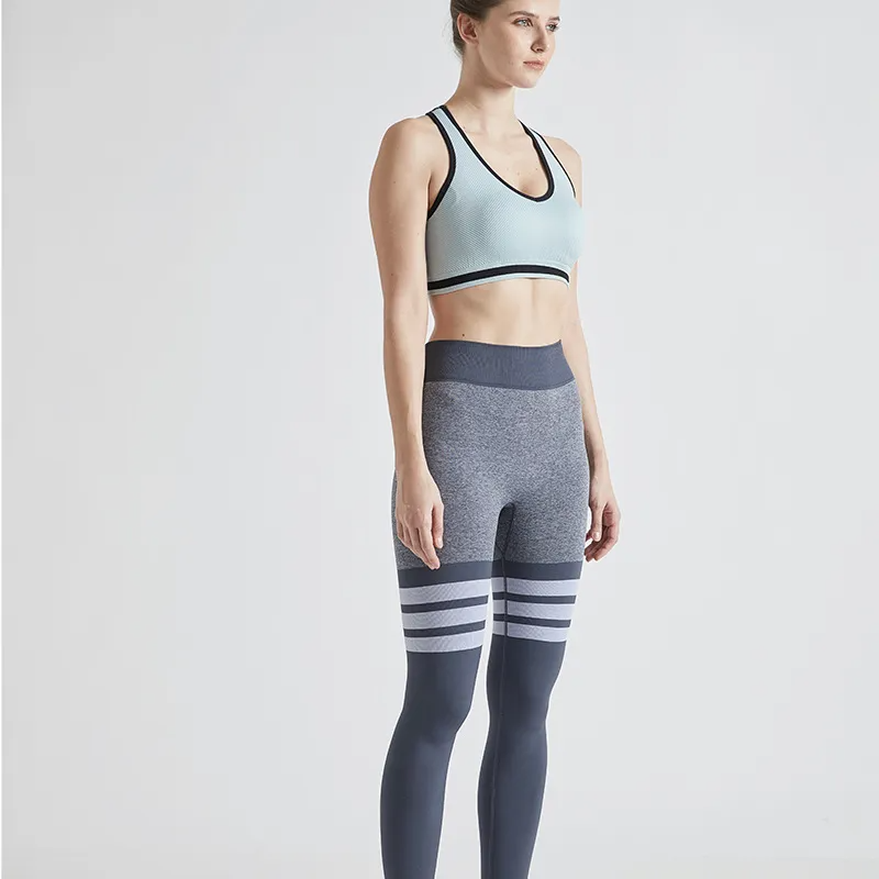 Sass Attack High-Waist Seamless Striped Leggings leggings Castello Clothing Line