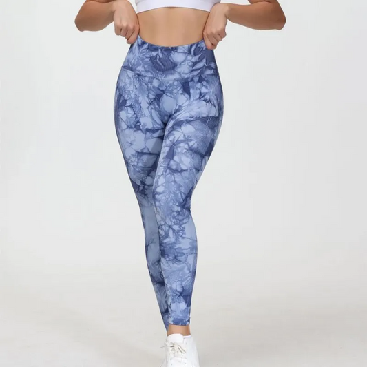 Zeal Aria High-Waist Tie-Dye Scrunch Butt Leggings leggings Castello Clothing Line
