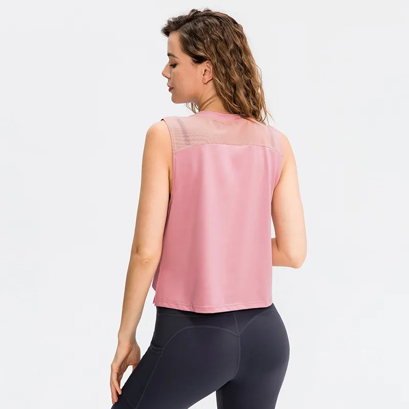 Joy Sleeveless Mesh Panel Tank Top workout tops and t-shirts Castello Clothing Line