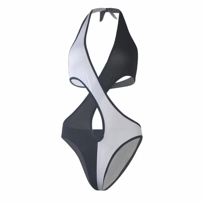 Ula Color Block Cutout Halter One-Piece Swimsuit one piece swimsuit Castello Clothing Line